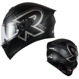 Matte Black & Silver Ryzen Motorcycle Helmet at KingsMotorcycleFairings.com