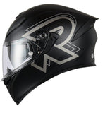 Matte Black & Silver Ryzen Motorcycle Helmet at KingsMotorcycleFairings.com