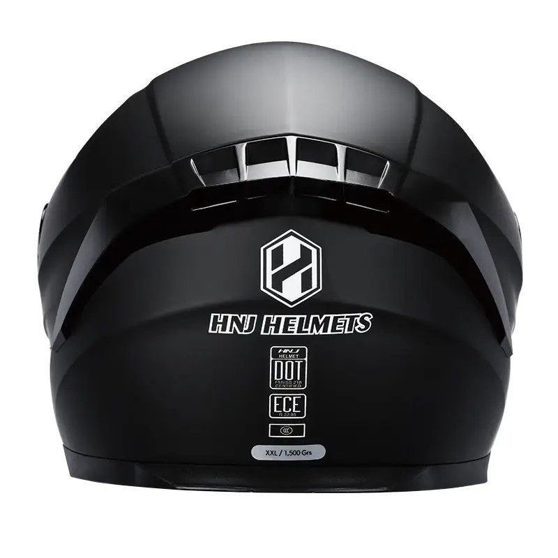 Matte Black & Silver Spider Web HNJ Motorcycle Helmet with Blue Visor