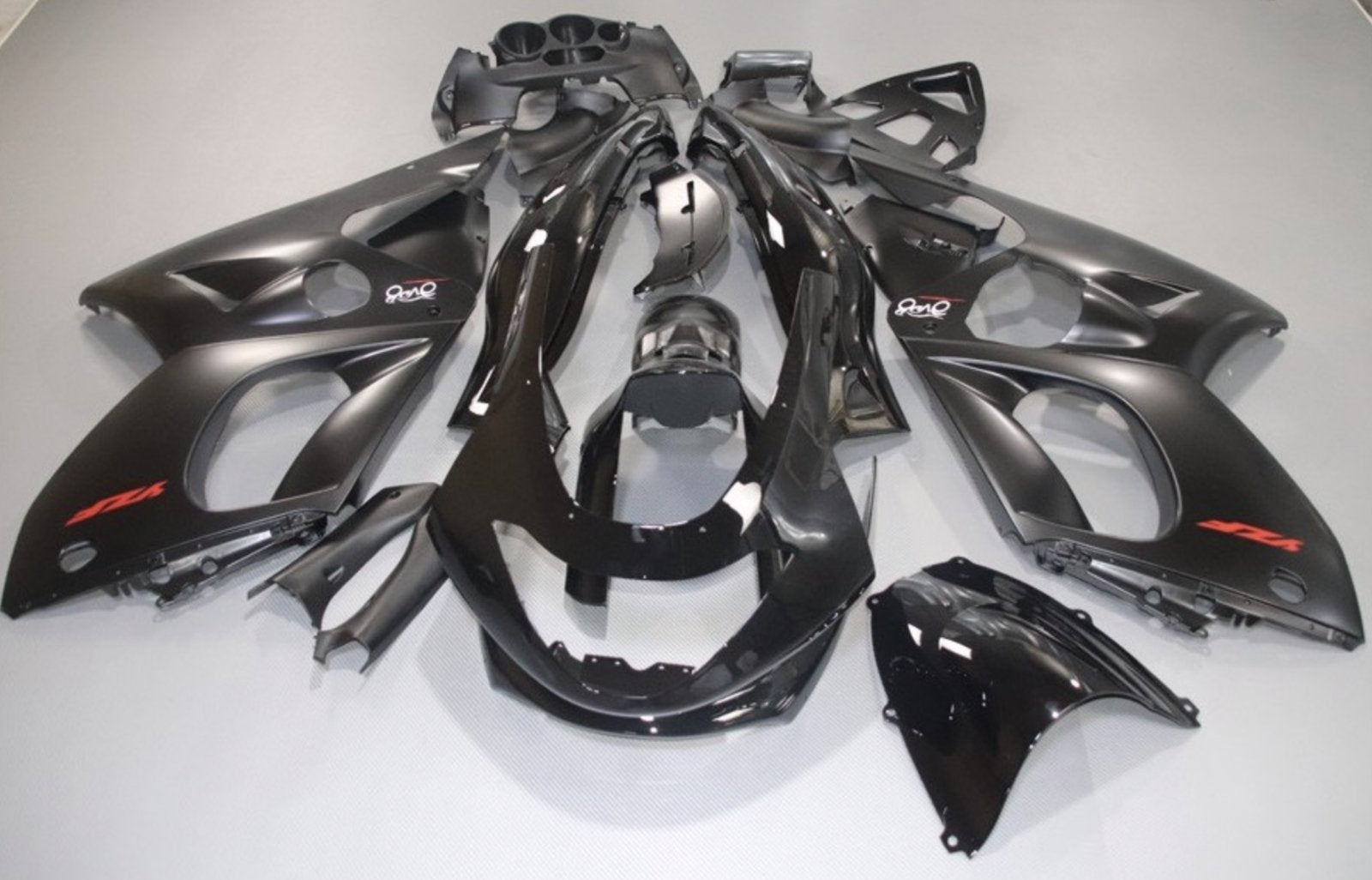 Matte Black, Gloss Black and Red Fairing Kit for a 1998, 1999, 2000, 2001, 2002, 2003, 2004, 2005, 2006 & 2007 Yamaha YZF600R motorcycle