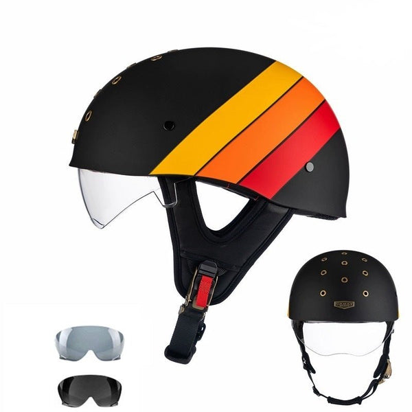 Matte Black, Yellow, Orange & Red Carat Helmet at KingsMotorcycleFairings.com