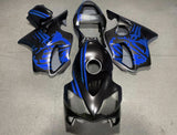 Honda CBR600F4i (2001-2003) Matte Black & Blue Skull Fairings