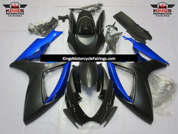 Suzuki GSXR600 (2006-2007) Matte Black & Blue Fairings