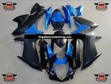 Suzuki GSXR750 (2011-2023) Matte Black & Blue Fairings at KingsMotorcycleFairings.com