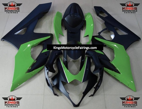 Suzuki GSXR1000 (2005-2006) Matte Black & Green Fairings
