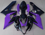 Matte Black and Purple Fairing Kit for a 2005 & 2006 Suzuki GSX-R1000 motorcycle