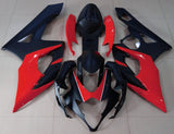 Matte Black and Red Fairing Kit for a 2005 & 2006 Suzuki GSX-R1000 motorcycle
