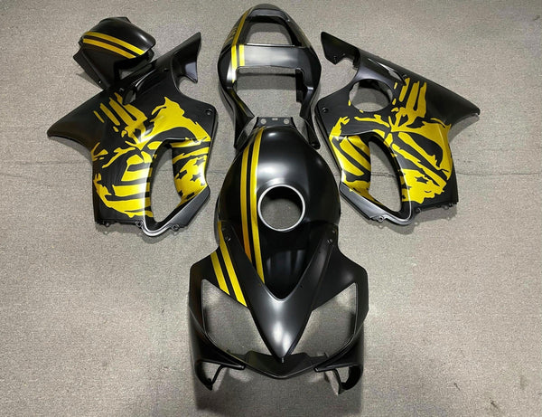 Honda CBR600F4i (2001-2003) Matte Black & Gold Skull Fairings