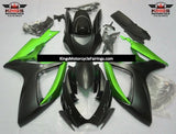 Suzuki GSXR600 (2006-2007) Matte Black & Green Fairings