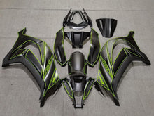 Fairing kit for a Kawasaki Ninja ZX10R (2011-2015) Matte Black & Neon Green