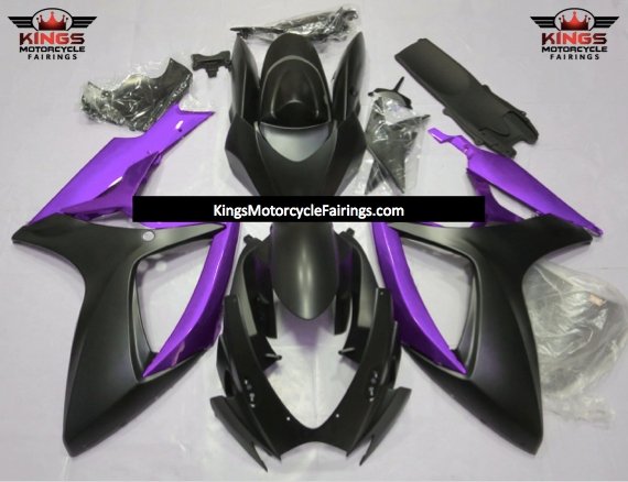 Suzuki GSXR600 (2006-2007) Matte Black & Purple Fairings