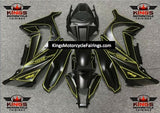 Matte Black and Yellow Fairing Kit for a 2011, 2012, 2013, 2014 & 2015 Kawasaki Ninja ZX-10R motorcycle