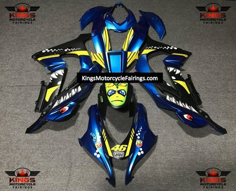 Fairing Kit for a Kawasaki Ninja ZX10R (2016-2020) Matte Blue, Matte Black & Matte Yellow Shark