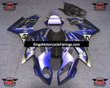 Matte Blue, Matte Silver and Matte Black Fairing Kit for a 2017 and 2018 BMW S1000RR motorcycle