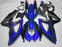 Matte Blue and Matte Black Fairing Kit for a 2008, 2009, & 2010 Suzuki GSX-R600 motorcycle