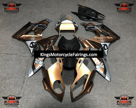 Matte Bronze, Silver and Black Fairing Kit for a 2009, 2010, 2011, 2012, 2013 and 2014 BMW S1000RR motorcycle