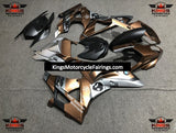 Matte Bronze, Silver and Black Fairing Kit for a 2017 and 2018 BMW S1000RR motorcycle