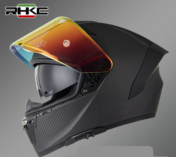 Matte Carbon Fiber 3k RHKC 360 Motorcycle Helmet at KingsMotorcycleFairings.com