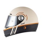 Matte Cream, Black & Orange Motorcycle Helmet at KingsMotorcycleFairings.com