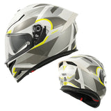 Matte Cream, Silver, Gray & Yellow Ryzen Motorcycle Helmet at KingsMotorcycleFairings.com