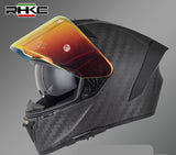 Matte Forged Carbon Fiber 9k RHKC 360 Motorcycle Helmet at KingsMotorcycleFairings.com