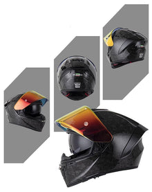 Matte Forged Carbon Fiber RHKC 360 Motorcycle Helmet at KingsMotorcycleFairings.com