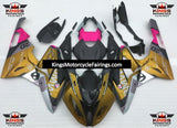 Matte Gold, Matte Black, Matte Silver and Pink Fairing Kit for a 2015 and 2016 BMW S1000RR motorcycle