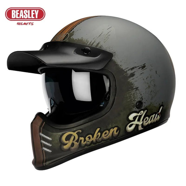 Matte Gray Broken Heart Beasley Open-Face Motorcycle Helmet is brought to you by KingsMotorcycleFairings.com