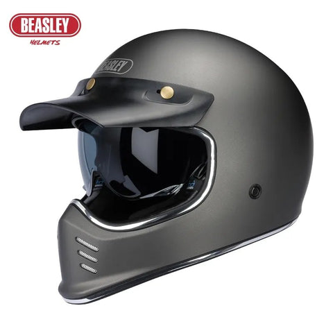 Matte Gray Beasley Open-Face Motorcycle Helmet is brought to you by KingsMotorcycleFairings.com