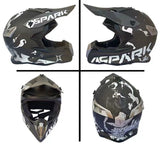 Matte Gray, White & Silver Splash Dirt Bike Motorcycle Helmet at KingsMotorcycleFiarings.com