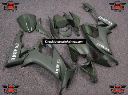 Matte Green US Army Fairing Kit for a 2008, 2009 & 2010 Kawasaki Ninja ZX-10R motorcycle