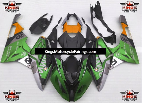 BMW S1000RR (2017-2018) Matte Green, Matte Black, Matte Silver & Orange Fairings