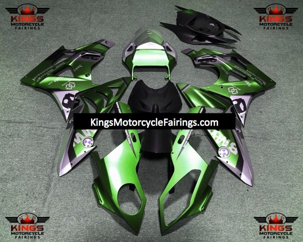 BMW S1000RR (2017-2018) Matte Green, Matte Black & Matte Silver Fairings