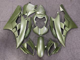 Matte Olive Green Fairing Kit for a 2006 & 2007 Yamaha YZF-R6 motorcycle