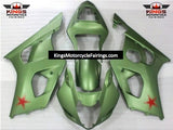 Suzuki GSXR1000 (2003-2004) Matte Green & Red Star Fairings