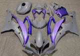 Matte Gray and Purple Fairing Kit for a 2008, 2009, 2010, 2011, 2012, 2013, 2014, 2015 & 2016 Yamaha YZF-R6 motorcycle