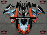 Orange, Blue and Black Gulf Fairing Kit for a 2008, 2009, & 2010 Suzuki GSX-R600 motorcycle