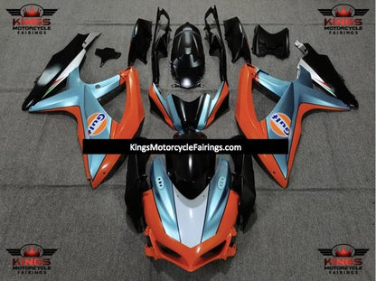Suzuki GSXR750 (2008-2010) Matte Orange, Blue, Black & White Gulf Fairings