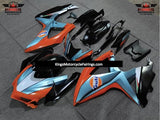 Matte Orange, Blue, Black and White Gulf Fairing Kit for a 2008, 2009 & 2010 Suzuki GSX-R750 motorcycle