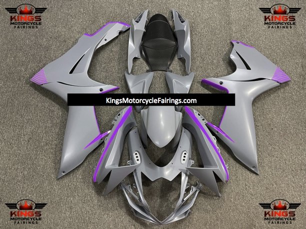 Matte Nardo Gray and Purple Fairing Kit for a 2011, 2012, 2013, 2014, 2015, 2016, 2017, 2018, 2019, 2020 & 2021 Suzuki GSX-R750 motorcycle