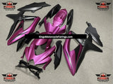 Matte Pink and Matte Black Fairing Kit for a 2008, 2009, & 2010 Suzuki GSX-R600 motorcycle