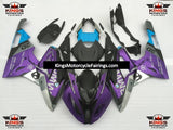 Matte Purple, Matte Black, Matte Silver and Blue Fairing Kit for a 2017 and 2018 BMW S1000RR motorcycle