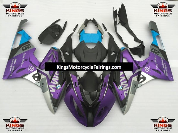 BMW S1000RR (2017-2018) Matte Purple, Matte Black, Matte Silver & Blue Fairings