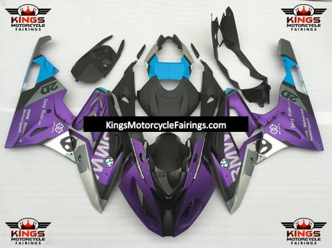 BMW S1000RR (2017-2018) Matte Purple, Matte Black, Matte Silver & Blue Fairings
