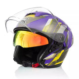 Matte Purple, Yellow, Black & Gray RO5 Motorcycle Helmet at KingsMotorcycleFairings.com