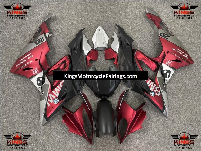 BMW S1000RR Fairings (2015-2016) Matte Red, Black, Silver at KingsMotorcycleFairings.com