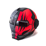 Matte Black and Red Claw Scratch Iron Man Full Face Modular Motorcycle Helmet is brought to you by KingsMotorcycleFairings.com