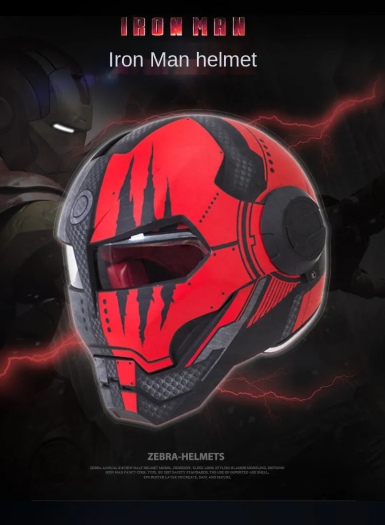 cool helmets iron man Black & Red Claw Scratch Iron Man Motorcycle Helmet