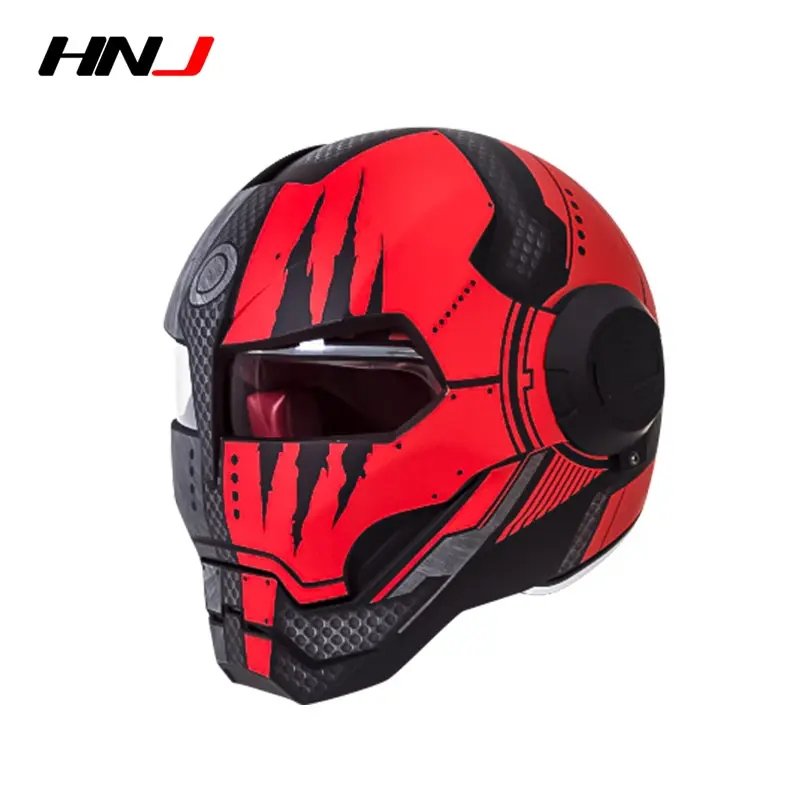 argos iron man helmet Black & Red Claw Scratch Iron Man Motorcycle Helmet