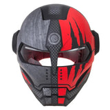 Matte Black and Red Claw Scratch Iron Man Full Face Modular Motorcycle Helmet is brought to you by KingsMotorcycleFairings.com